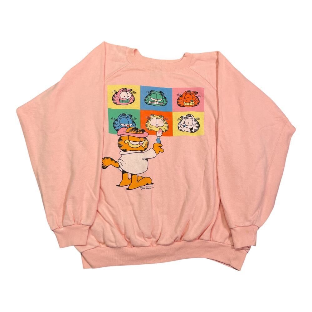 Vintage 1980s Garfield Pop Art Crewneck Sweatshirt